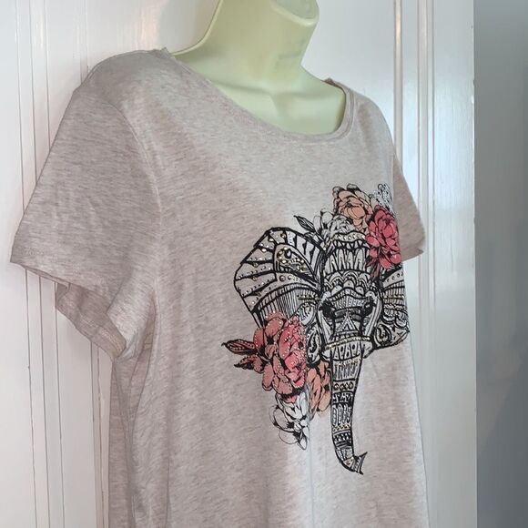 NWOT I Jeans by Buffalo  blingy elephant T-shirt - Picture 4 of 8